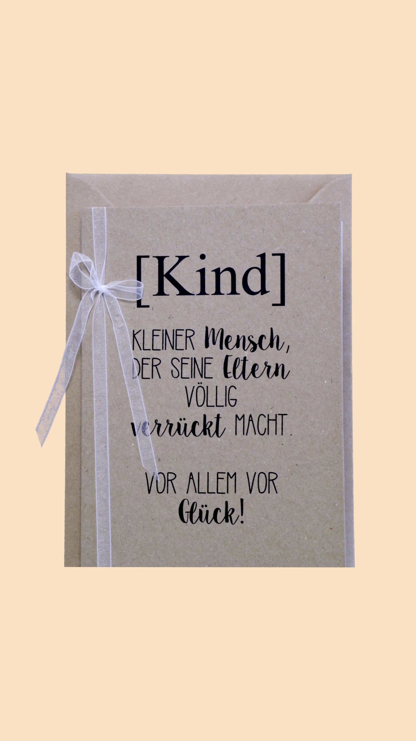 Kraftpapierkarte A6/C6 "Kind" - Wickelkiste | Babybedarf Schweiz