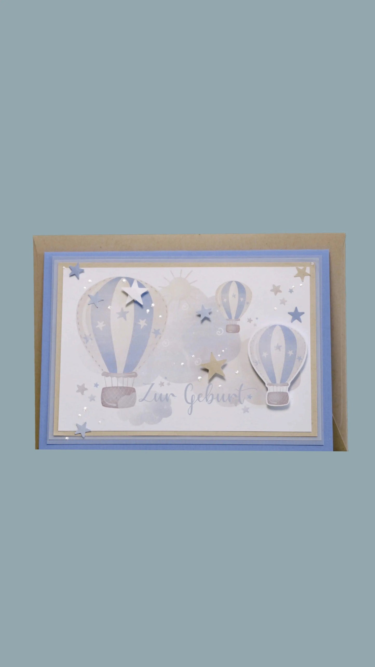 Kreativkarte C6 "Zur Geburt" - Wickelkiste | Babybedarf Schweiz