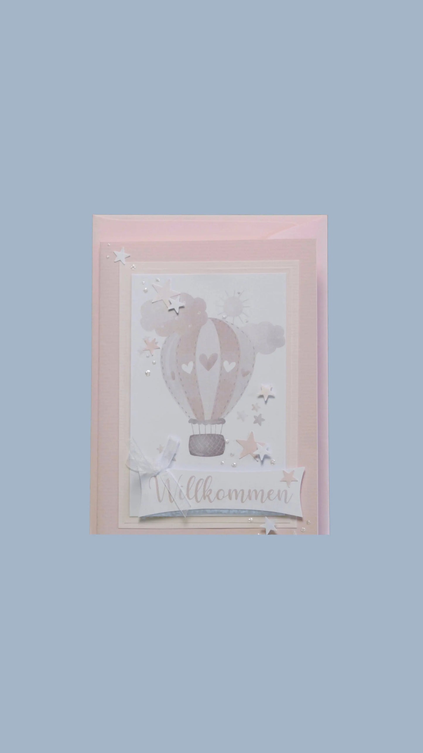 Kreativkarte A6/C6 "Willkommen" - Wickelkiste | Babybedarf Schweiz