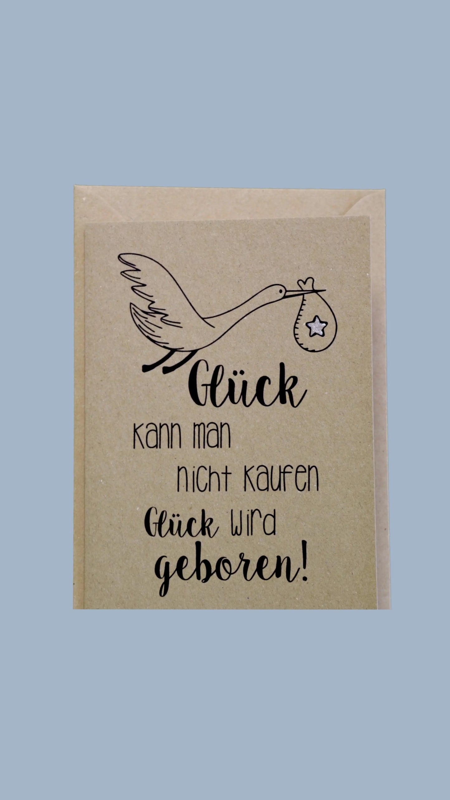 Kraftpapierkarte A6/C6 "Glück kann man nicht kaufen" - Wickelkiste | Babybedarf Schweiz